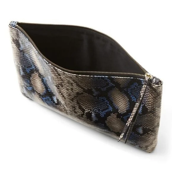 Banana Republic Snake Skin Embossed Leather Clutch Oversized Buttery Soft NWT - Picture 5 of 16
